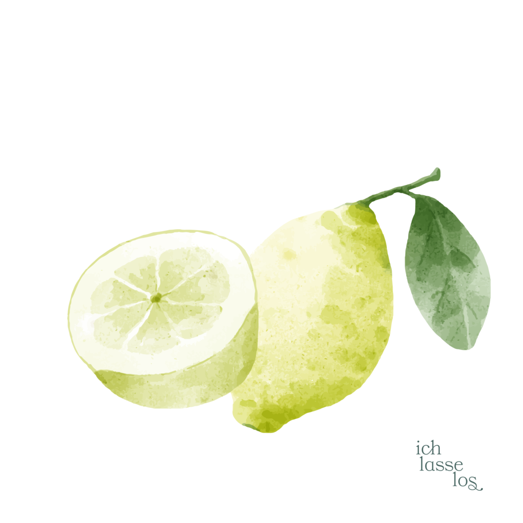 Zwei Zitronen quarell gezeichnet 