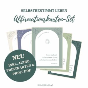 Produktbild für das Affirmationskartenset inklusive Audiodatei von ichlasselos.at